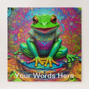 Rainbow Garden Neon Psychedelische Natuur Legpuzzel