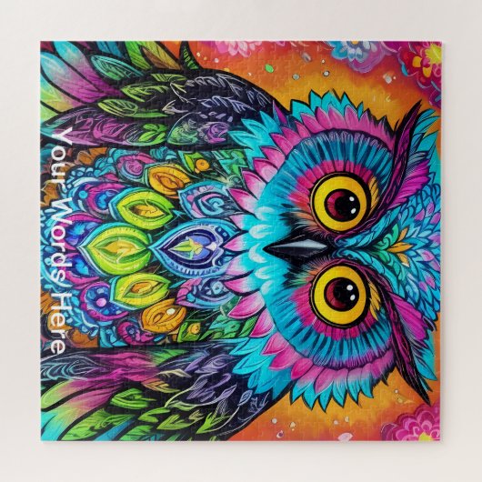 Rainbow Garden Neon Psychedelische Natuur Legpuzzel (Horizontaal)