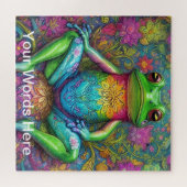 Rainbow Garden Neon Psychedelische Natuur Legpuzzel (Horizontaal)