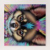 Rainbow Garden Neon Psychedelische Natuur & Wildli Legpuzzel (Horizontaal)
