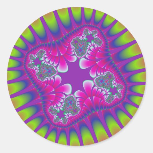 Rainbow Gardenia Flower Large Round Stickers (Voorkant)