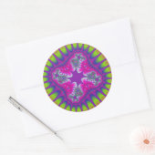 Rainbow Gardenia Flower Large Round Stickers (Envelop)
