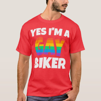Rainbow Gay Biker Ja T-shirt