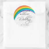 Rainbow Gay Bruiloft Ronde Sticker (Tas)