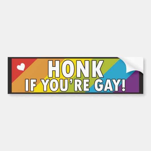 Rainbow Gay Bumpersticker (Voorkant)