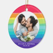 Rainbow Gay Couple Foto Keramisch Ornament (Links)