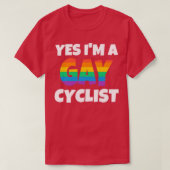 Rainbow Gay Cyclist Ja T-shirt (Design voorkant)