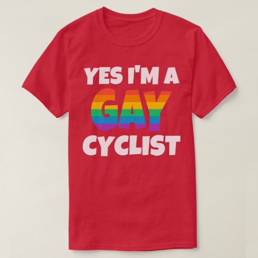 Rainbow Gay Cyclist Ja T-shirt (Design voorkant)