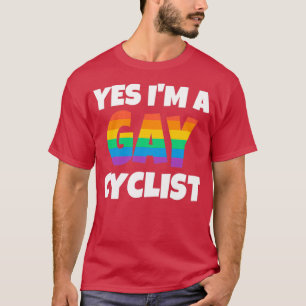 Rainbow Gay Cyclist Ja T-shirt