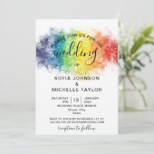 Rainbow Gay en Lesbian Pride Mrs. & Mrs. Kaart (Staand voorkant)