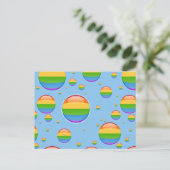 Rainbow Gay Lesbian Pride Bubble Vlag Briefkaart (Staand voorkant)