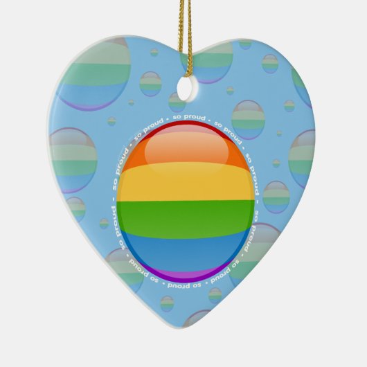 Rainbow Gay Lesbian Pride Bubble Vlag Keramisch Ornament (Rechts)