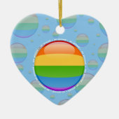 Rainbow Gay Lesbian Pride Bubble Vlag Keramisch Ornament (Voorkant)