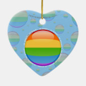 Rainbow Gay Lesbian Pride Bubble Vlag Keramisch Ornament (Achterkant)