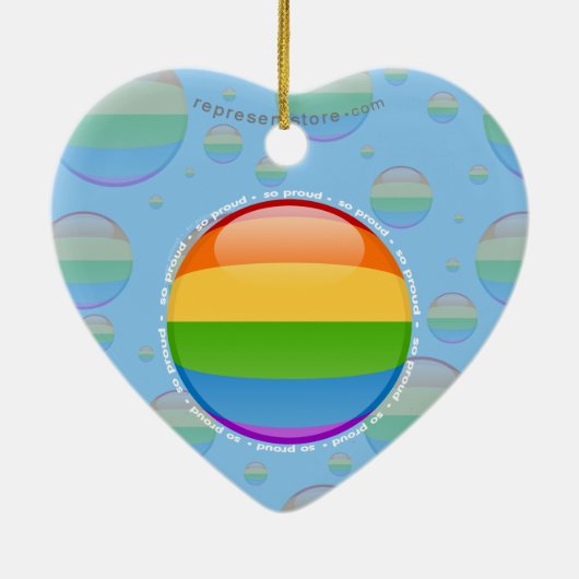 Rainbow Gay Lesbian Pride Bubble Vlag Keramisch Ornament (Achterkant)