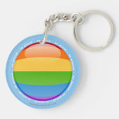 Rainbow Gay Lesbian Pride Bubble Vlag Sleutelhanger (Achterkant)