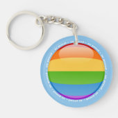 Rainbow Gay Lesbian Pride Bubble Vlag Sleutelhanger (Voorkant)