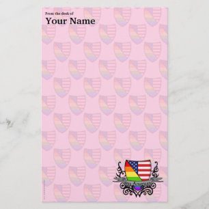 Rainbow Gay Lesbian Pride Shield Vlag Briefpapier