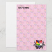 Rainbow Gay Lesbian Pride Shield Vlag Briefpapier (Voorkant / Achterkant)