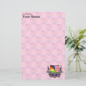 Rainbow Gay Lesbian Pride Shield Vlag Briefpapier (Staand voorkant)