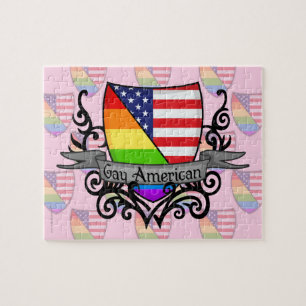 Rainbow Gay Lesbian Pride Shield Vlag Legpuzzel