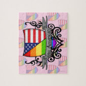 Rainbow Gay Lesbian Pride Shield Vlag Legpuzzel (Verticaal)