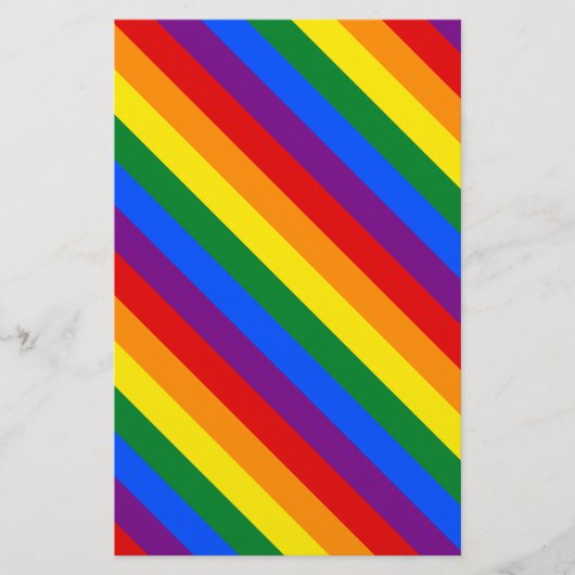 Rainbow Gay Lesbian Trans Queer LGBTQ Pride Flag Briefpapier (Voorkant)