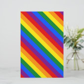 Rainbow Gay Lesbian Trans Queer LGBTQ Pride Flag Briefpapier (Staand voorkant)