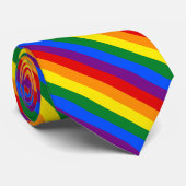 Rainbow Gay Lesbian Trans Queer LGBTQ Pride Flag Stropdas (Opgerold)