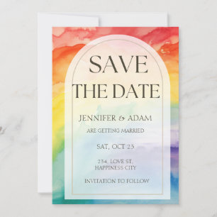 Rainbow Gay Lesbisch Save the Date Aankondiging
