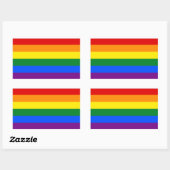 Rainbow Gay Lesbisch Trans Queer LGBTQ Pride Vlag Rechthoekige Sticker (Vel)