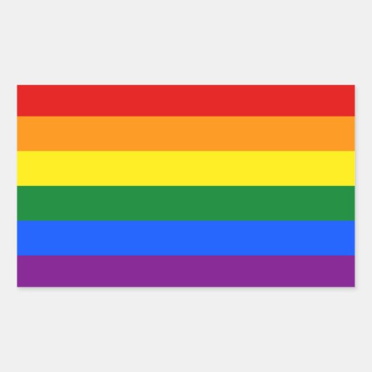 Rainbow Gay Lesbisch Trans Queer LGBTQ Pride Vlag Rechthoekige Sticker (Voorkant)