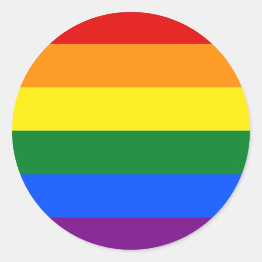 Rainbow Gay Lesbisch Trans Queer LGBTQ Pride Vlag Ronde Sticker (Voorkant)