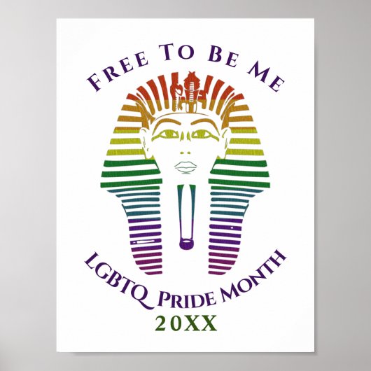 Rainbow Gay LGBTQ Pride Month vrij om mij te zijn Poster (Voorkant)