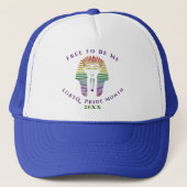 Rainbow Gay LGBTQ Pride Month vrij om mij te zijn Trucker Pet (Voorkant)