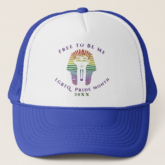 Rainbow Gay LGBTQ Pride Month vrij om mij te zijn Trucker Pet (Voorkant)