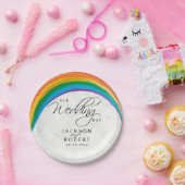 Rainbow Gay - Onze huwelijksdag Papieren Bordje (Feest)