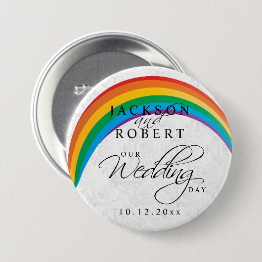 Rainbow Gay - Onze huwelijksdag Ronde Button 7,6 Cm (Voorkant /achterkant)