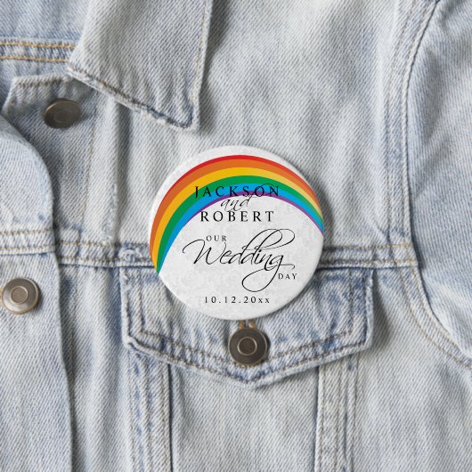 Rainbow Gay - Onze huwelijksdag Ronde Button 7,6 Cm (In situ)