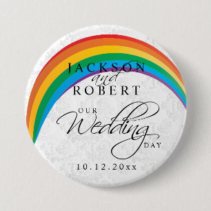 Rainbow Gay - Onze huwelijksdag Ronde Button 7,6 Cm