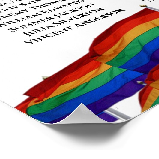 Rainbow Gay Pride 15 Table Wedding Seating Chart Poster (Hoek)