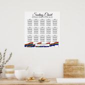 Rainbow Gay Pride 15 Table Wedding Seating Chart Poster (Keuken)