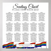 Rainbow Gay Pride 15 Table Wedding Seating Chart Poster (Voorkant)