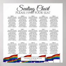 Rainbow Gay Pride 15 Table Wedding Seating Chart