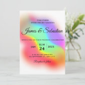 Rainbow gay pride bruiloft kaart (Staand voorkant)