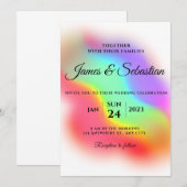 Rainbow gay pride bruiloft kaart (Voorkant / Achterkant)