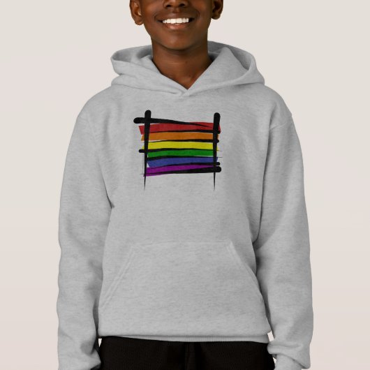 Rainbow Gay Pride Brush Vlag (Voorkant)