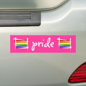 Rainbow Gay Pride Brush Vlag Bumpersticker (Op auto)