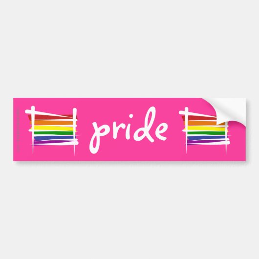 Rainbow Gay Pride Brush Vlag Bumpersticker (Voorkant)