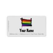 Rainbow Gay Pride Brush Vlag Etiket (Voorkant)